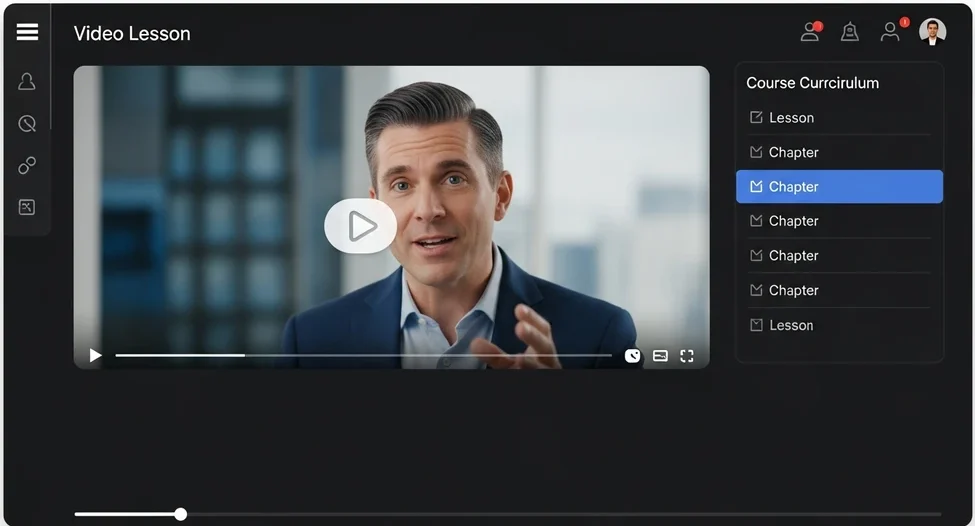 線上課程平台播放器介面