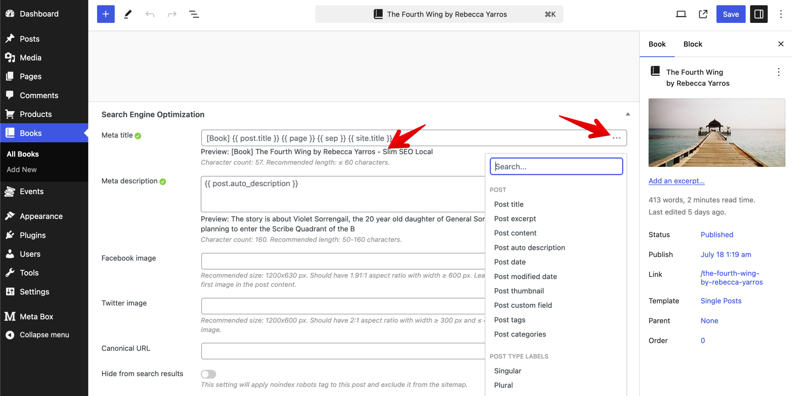 Use dynamic variables for single posts with preview