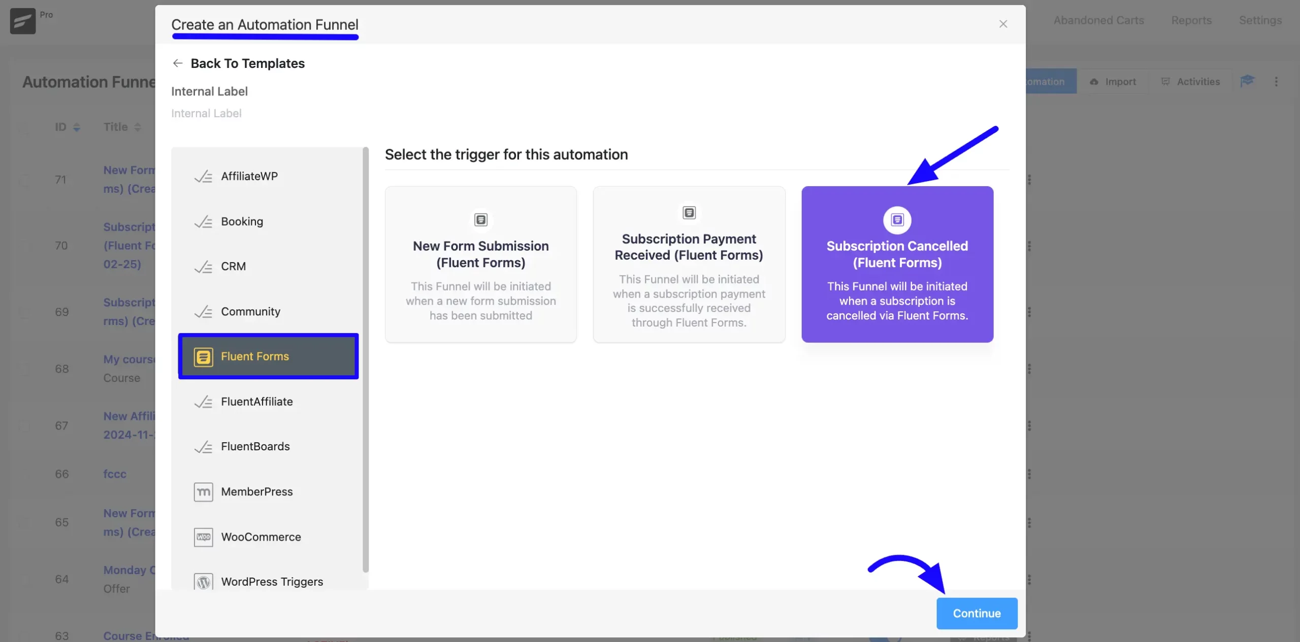 Automation Funnels FluentCRM