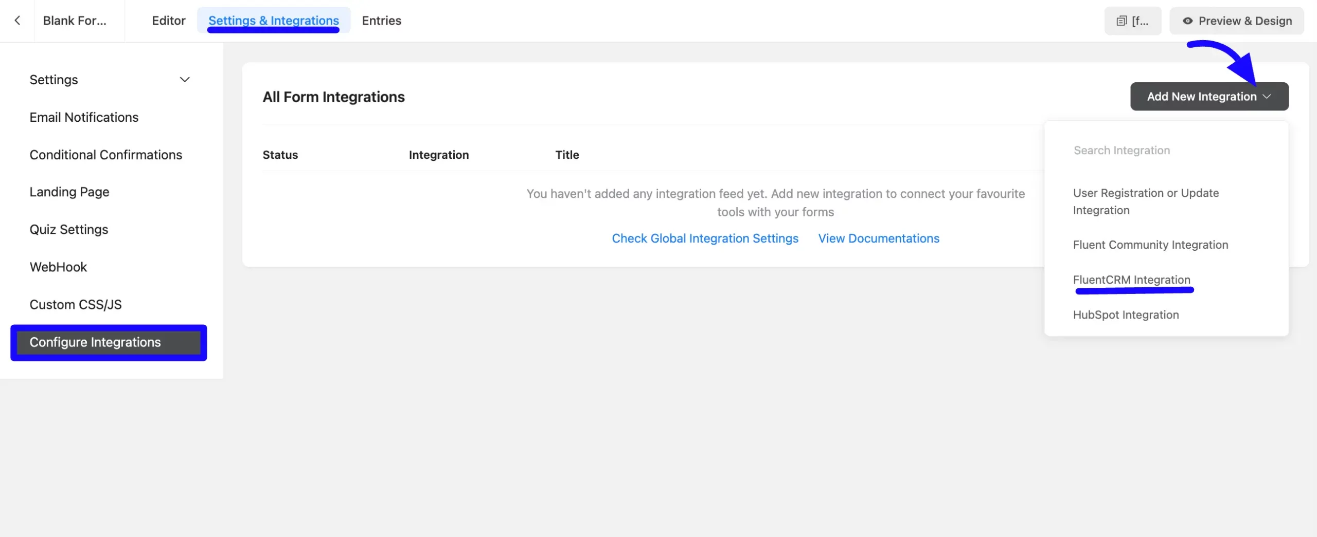 Add FluentCRM Integration