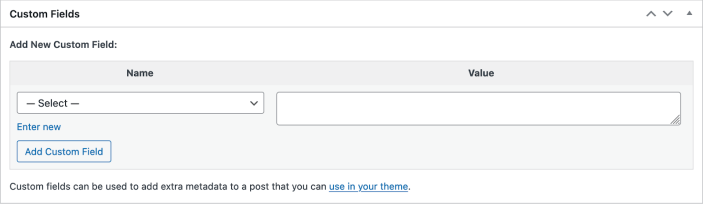 Custom Fields metabox on the order page.