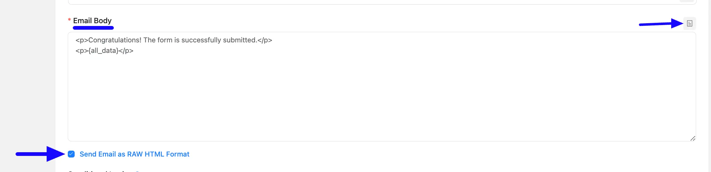 Send Email As Raw HTML Format