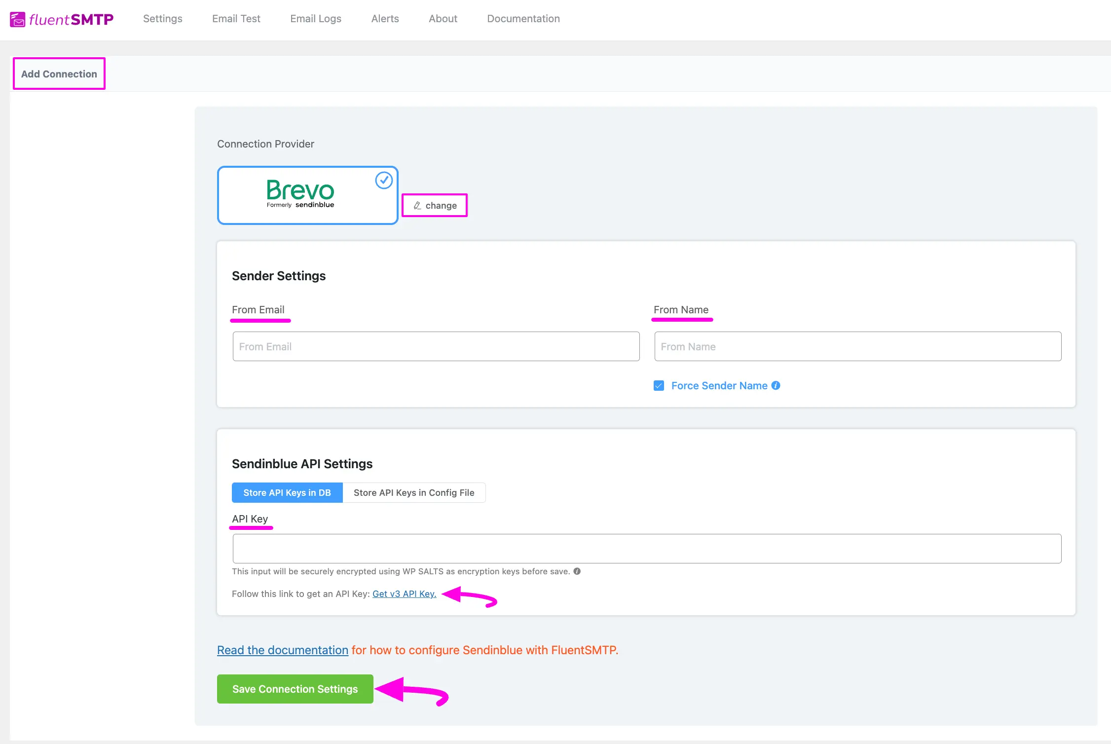 Add connection page