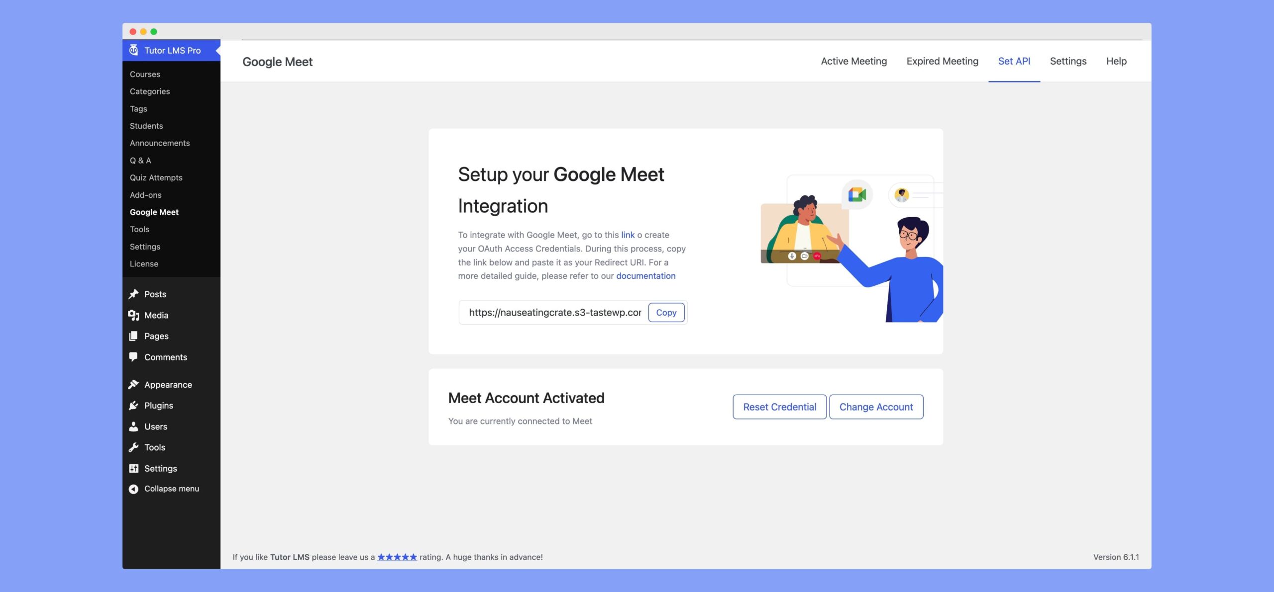 Connecting to Google Meet 官方介面截圖