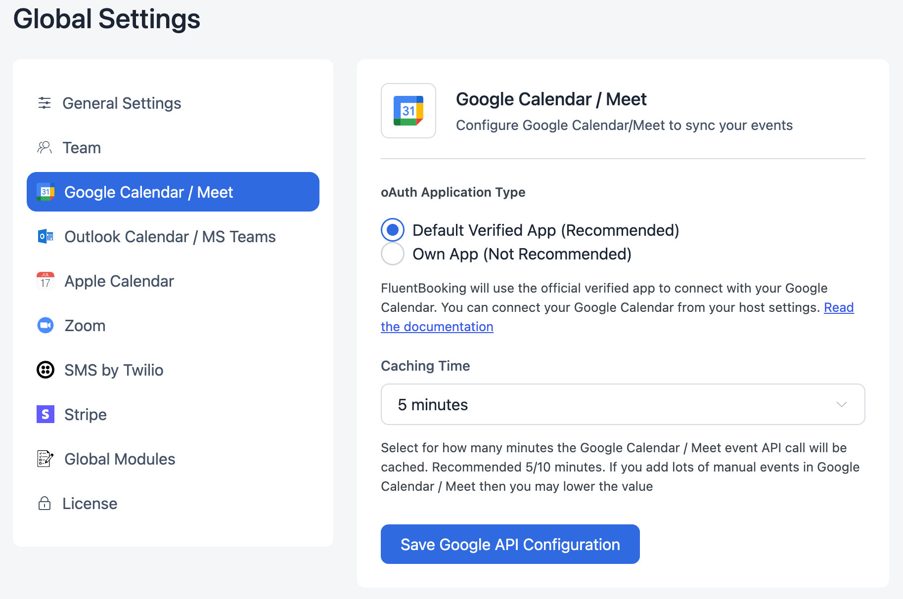 fluentbooking google calendar integration