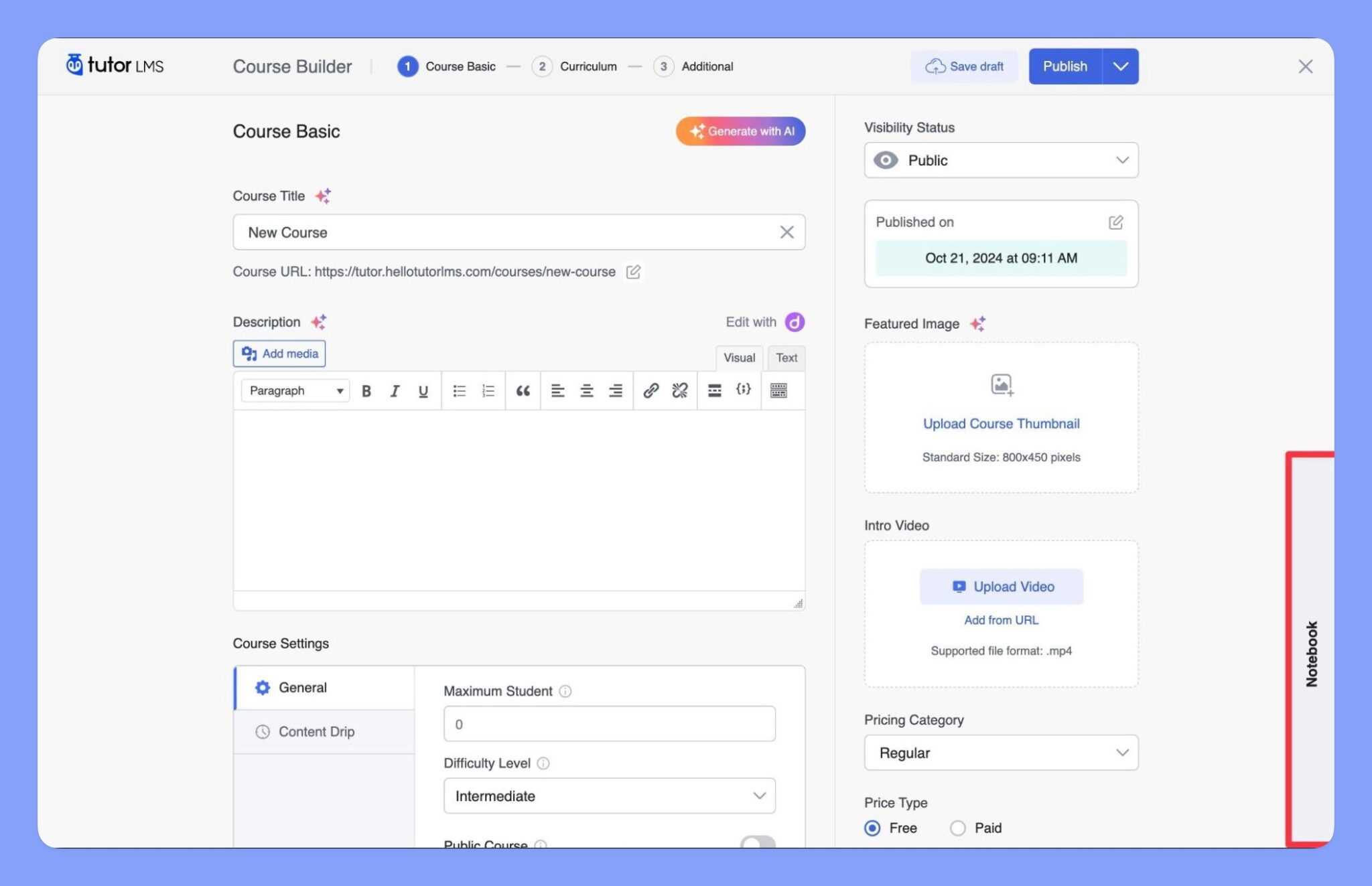 Notebook Feature Tutor LMS