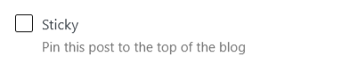 Stick to the top of the blog